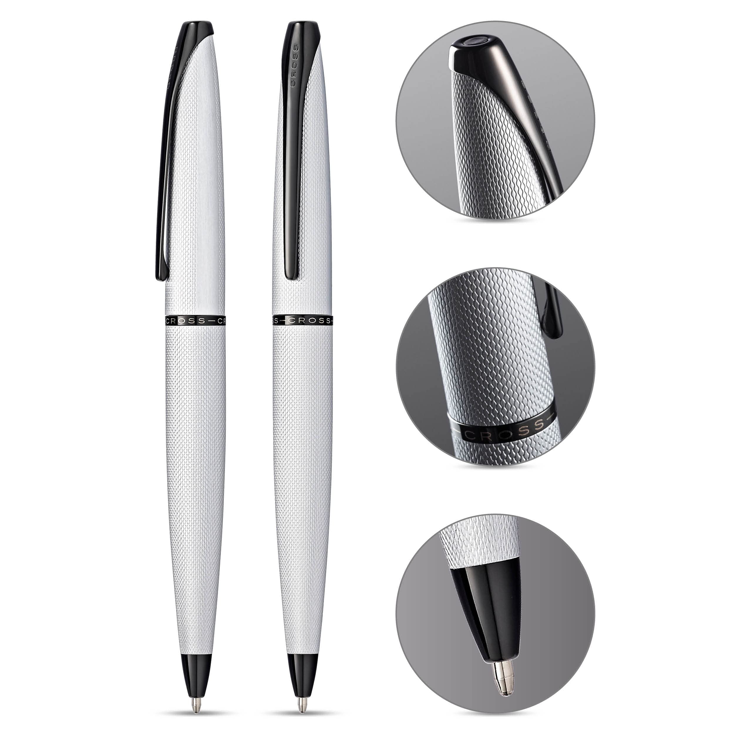 Cross ATX Refillable Ballpoint Pen, Medium Ballpen, Includes Premium Gift Box - Brushed Chrome