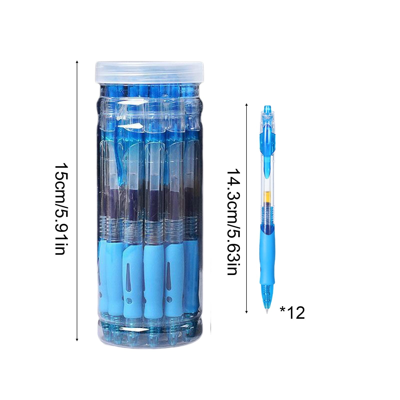 LanSuare 12 Pack Ballpoint Pen , 0.5mm Fine Point Retractable, No Smear Ink for Journaling, Office Classroom Home Writing Supplies