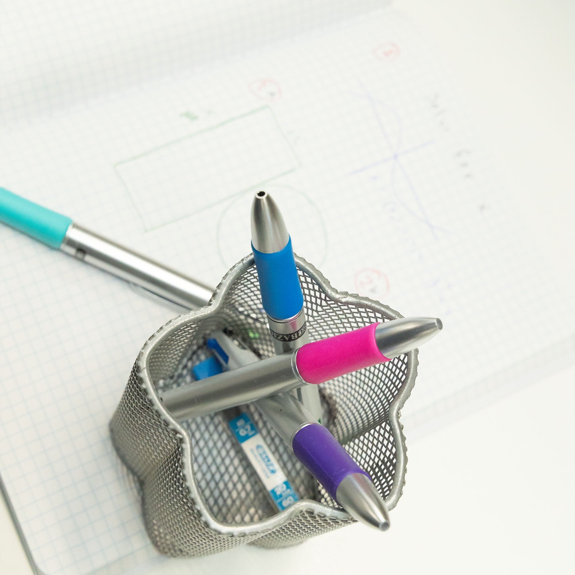 BAZIC Ballpoint 4-Color Retractable Pen Soft Grip, 1.0mm, (2/Pack), 4-Pack