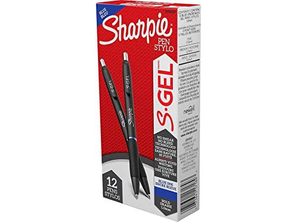 S-Gel High-Performance Gel Pen, Retractable, Bold 1 Mm, Blue Ink, Black Barrel, Dozen