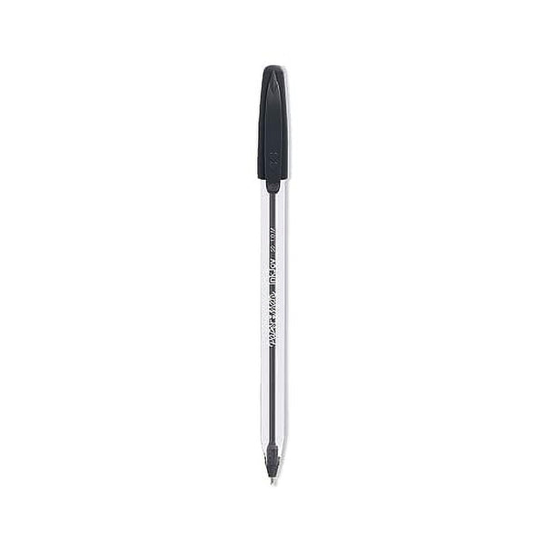 Paper Mate® InkJoy 50ST Stick Ballpoint Pens, Medium Point, 1.0 mm, Clear Barrels, Black Ink, Box of 60