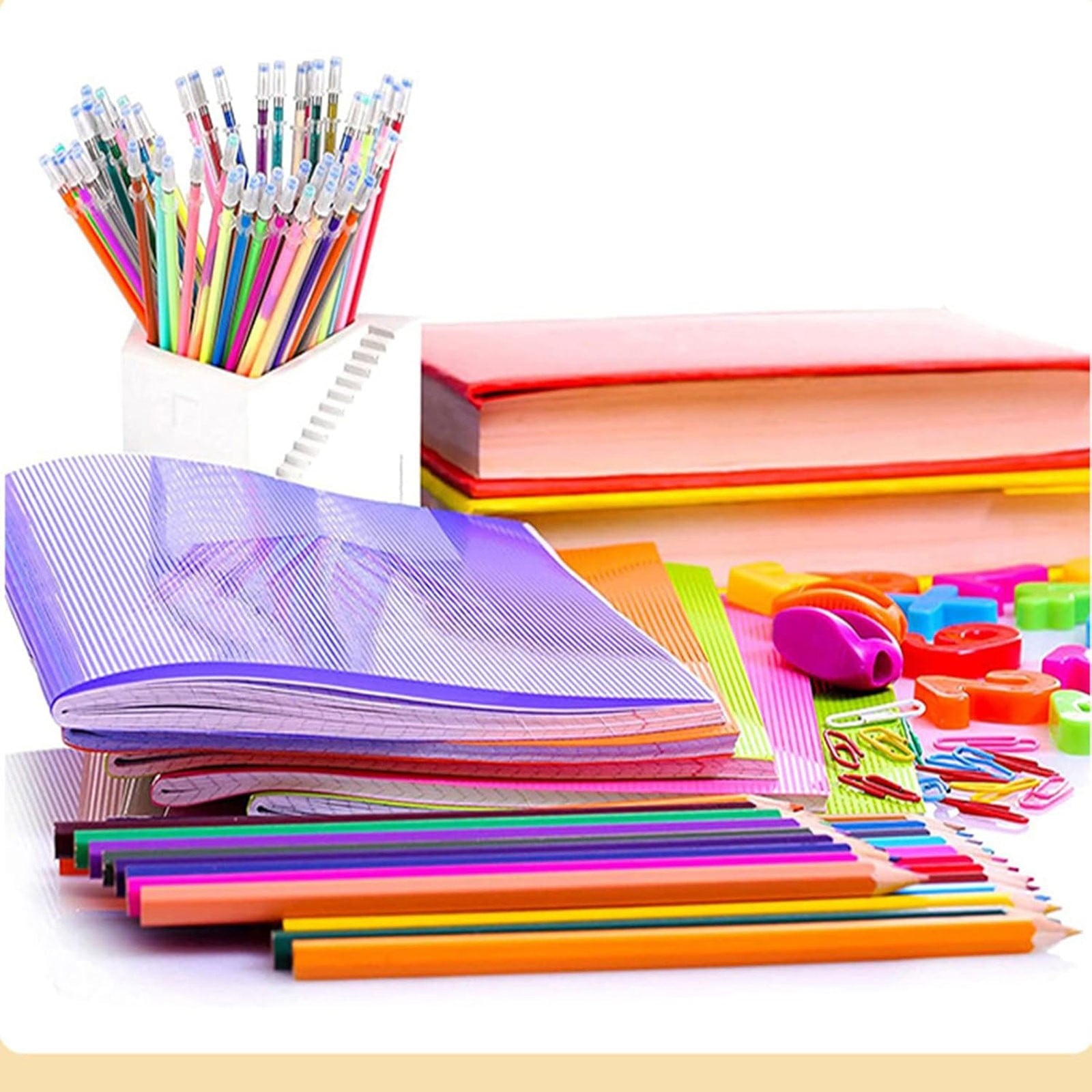 AQITTI Soft Grip Glitter Gel Pens, 10Ml 2.5Mm Ink Cartridge, Set Of 12 Unique Colors, 48 In Total