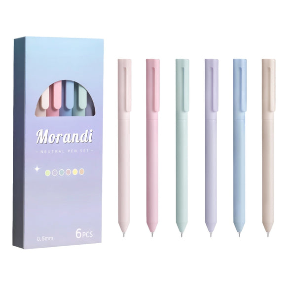 6PCS Colored Gel Pens for Journaling, Pastel Gel Pens Colored Ink Quick Dry & No Smear, Retractable Cute Pen Fine Point 0.5mm for Note Taking, Aesthetic Gel Ink Pens Smooth Writing Stationery