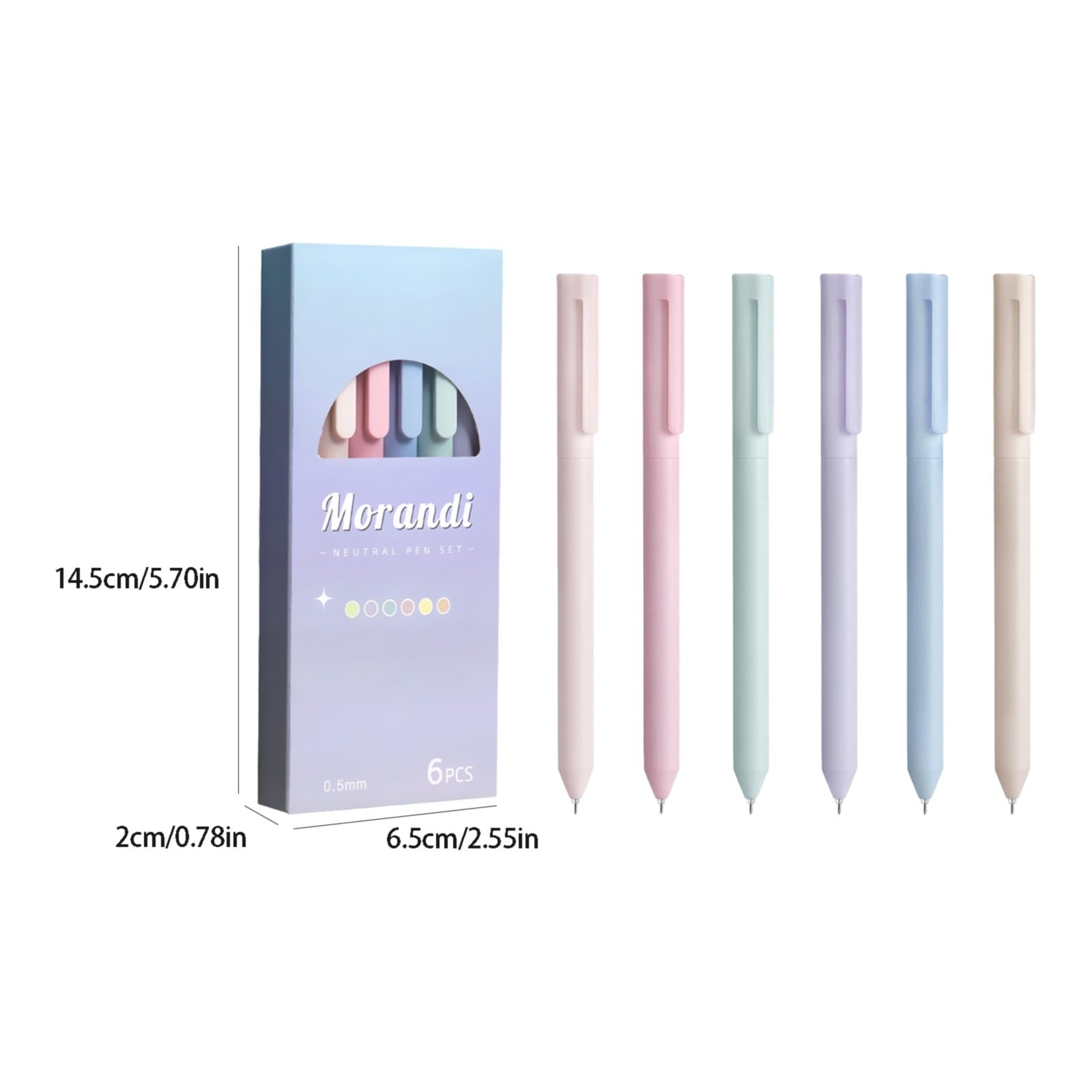 6PCS Colored Gel Pens for Journaling, Pastel Gel Pens Colored Ink Quick Dry & No Smear, Retractable Cute Pen Fine Point 0.5mm for Note Taking, Aesthetic Gel Ink Pens Smooth Writing Stationery