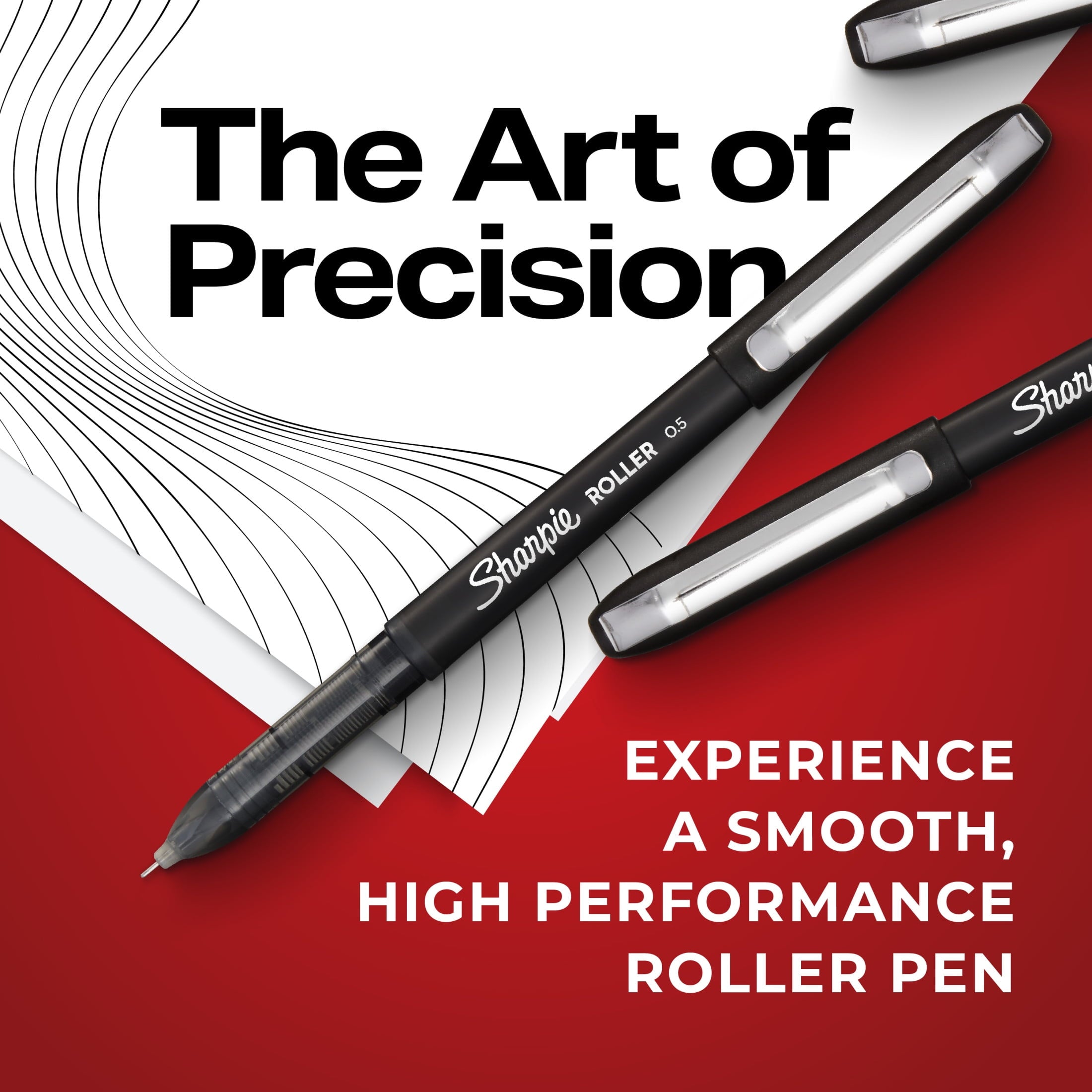 Sharpie Rollerball Pen, Needle Point (0.5mm) Precision Pen, Blue Ink, 4 Count