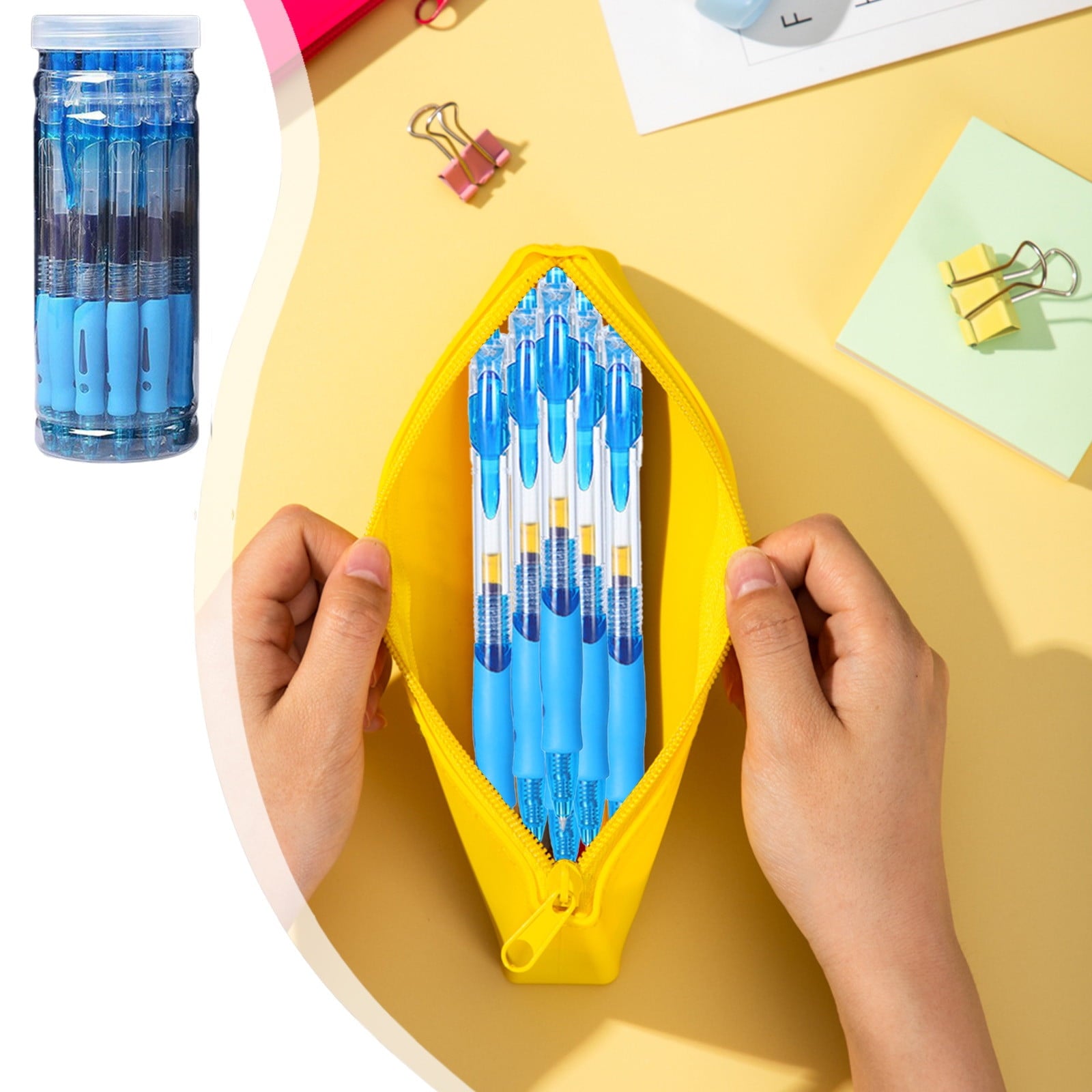 LanSuare 12 Pack Ballpoint Pen , 0.5mm Fine Point Retractable, No Smear Ink for Journaling, Office Classroom Home Writing Supplies