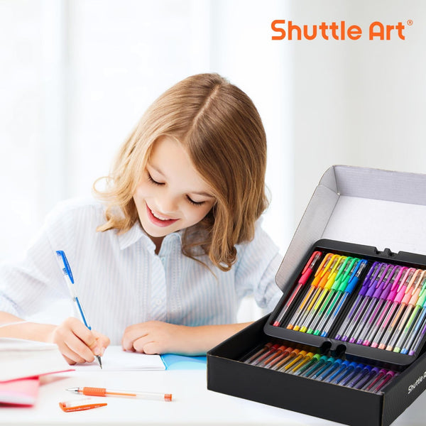 Shuttle Art Gel Pens, 120 Pack Gel Pen Set Packed in a Box, 60 Unique Colors with 60 Refills for Adults Coloring Books Drawing Doodling Crafts Scrapbooking Journaling