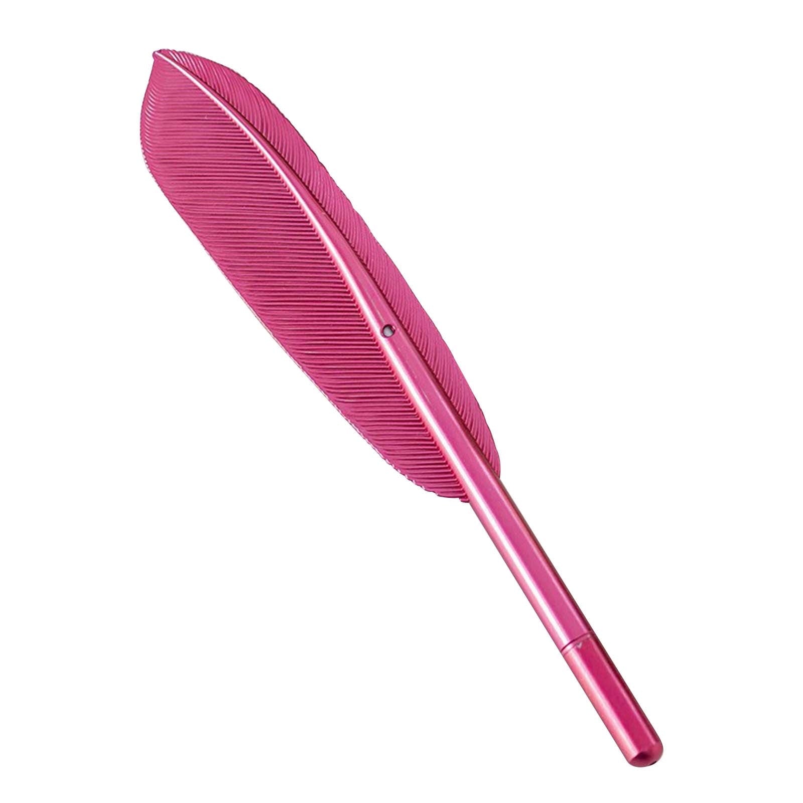 Darzheoy Feather Ballpoint Pens Black Ink Natural Feather Quill Ballpoint Pen for Office, Retro Quill Writing Wedding Sign Pen