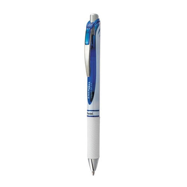 Energel Rtx Gel Pen, Retractable, Medium 0.7 Mm, Blue Ink, White/blue Barrel | Bundle of 2 Each