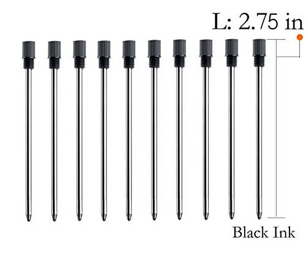 MengRan 275 Ballpoint Pen Refills for Diamond Crystal Stylus Pens and Ballpoint PensMetal RefillBlack Ink(Pack of 10)