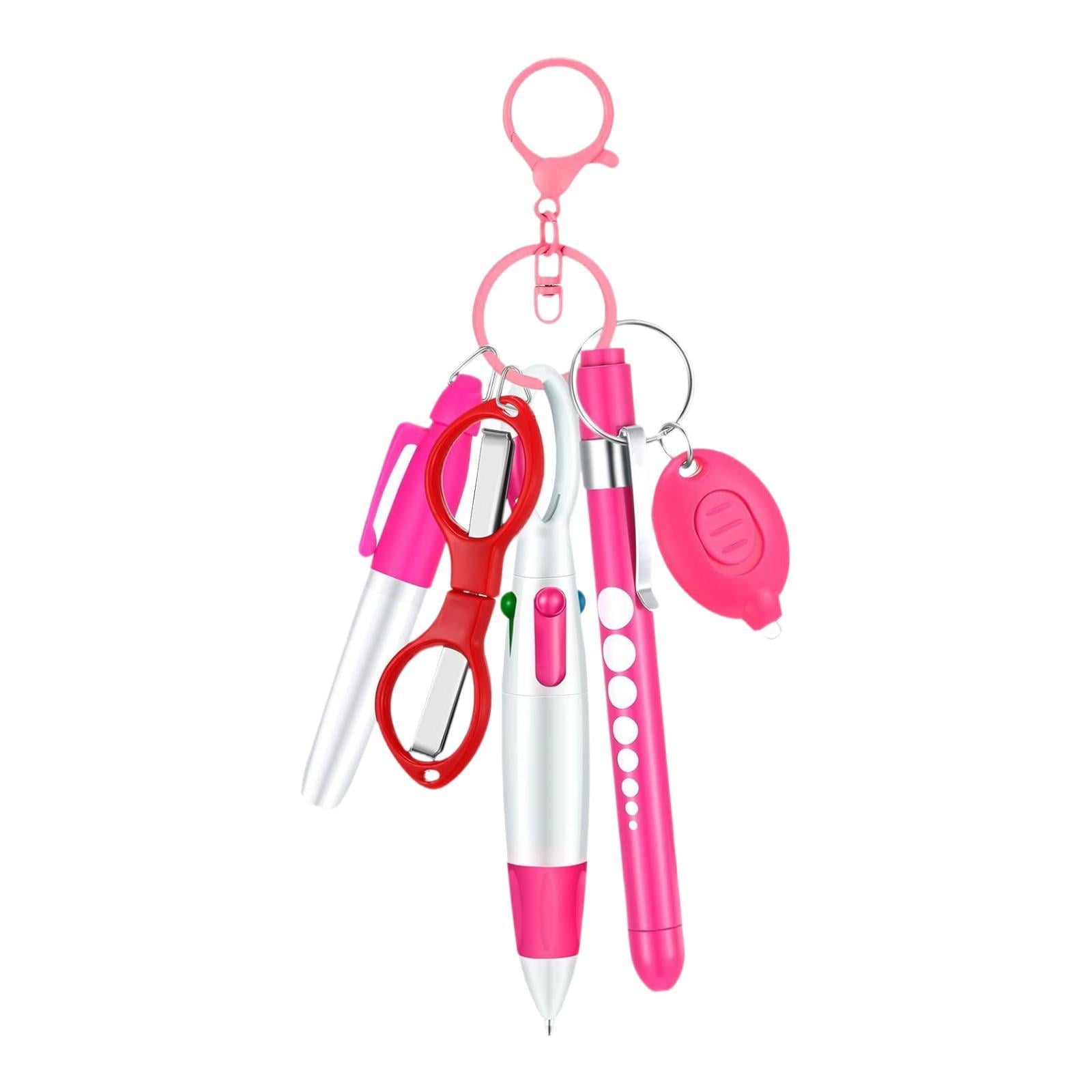 PETSOLA 6 Pieces Nurse Pen Set Party Favor Office Supplies Gift Retractable Ball Pen Pink