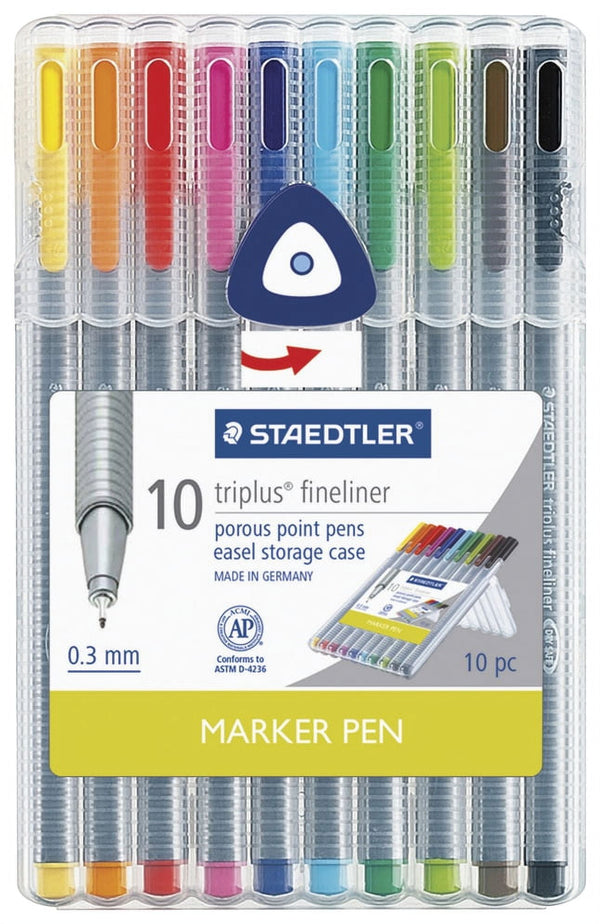 Staedtler Triplus Fineliner Pen Set, 10-Colors