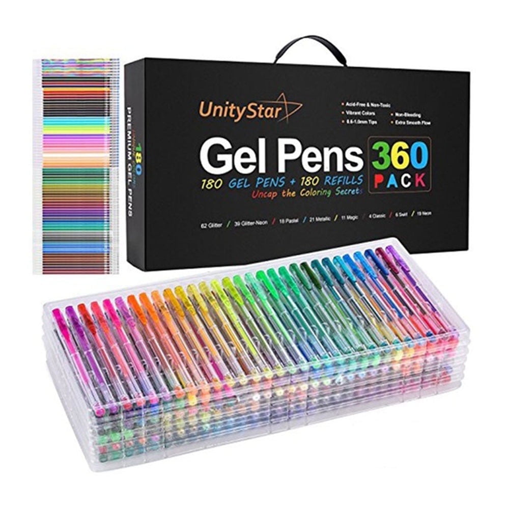 WKSCLPAI 12 Pcs Multicolor Gel Pens,0.5mm Fine Point Ink Pens,Premium Fast Drying Liquid Ink Pens,12 Colors Available,Built-in Precision Ink Output Regulator for Smoothly Write
