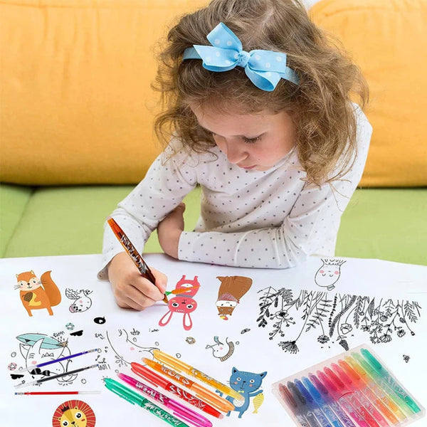 WNFJR 20ml Erasable Ballpoint Pen Set, 15 Assorted Colors with 0.5mm Stainless Steel Nib, Thermo Sensitive Gel Ink, Fine Point, Eraser Top, Non-Bleeding, for Smooth Writing & Drawing