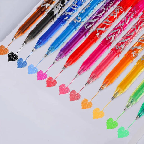 WNFJR 20ml Erasable Ballpoint Pen Set, 15 Assorted Colors with 0.5mm Stainless Steel Nib, Thermo Sensitive Gel Ink, Fine Point, Eraser Top, Non-Bleeding, for Smooth Writing & Drawing