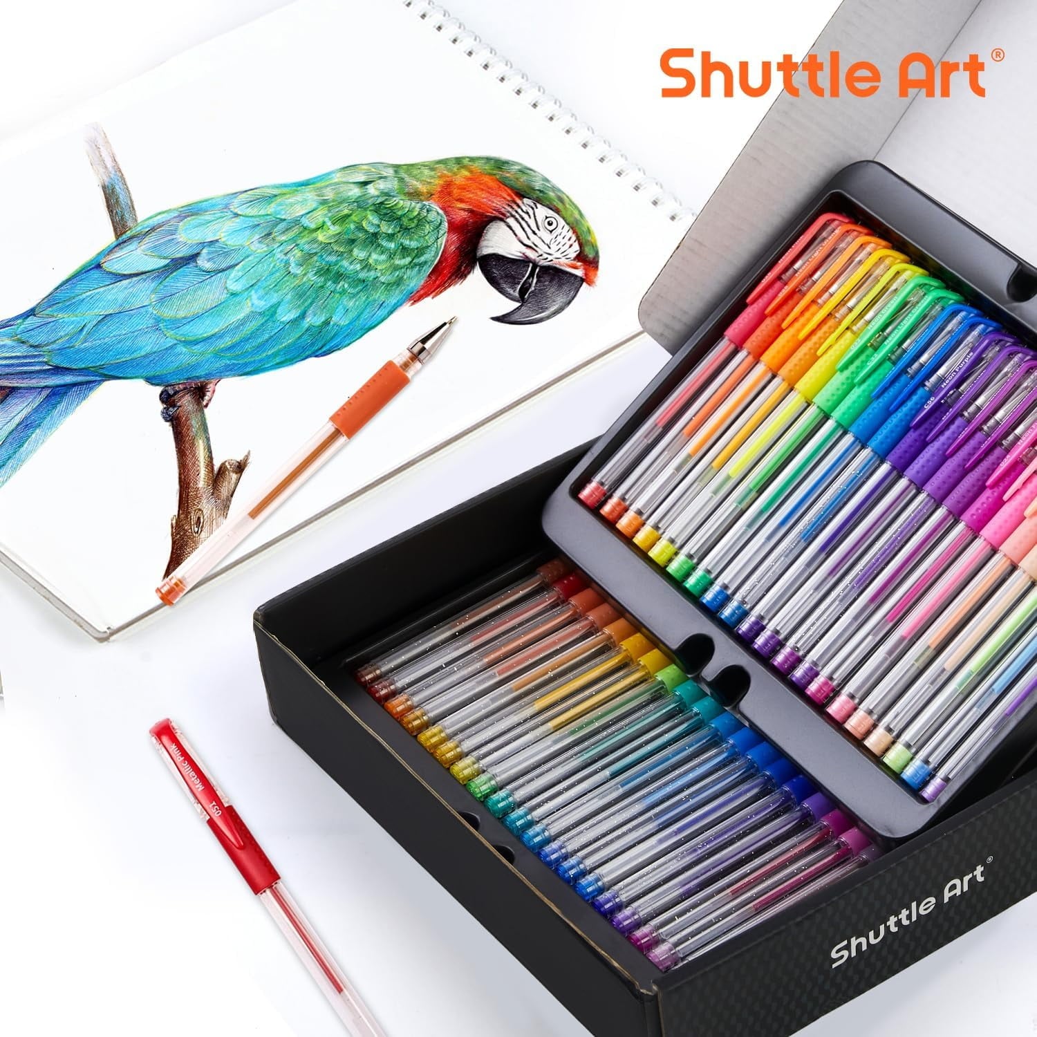 Shuttle Art Gel Pens, 120 Pack Gel Pen Set Packed in a Box, 60 Unique Colors with 60 Refills for Adults Coloring Books Drawing Doodling Crafts Scrapbooking Journaling