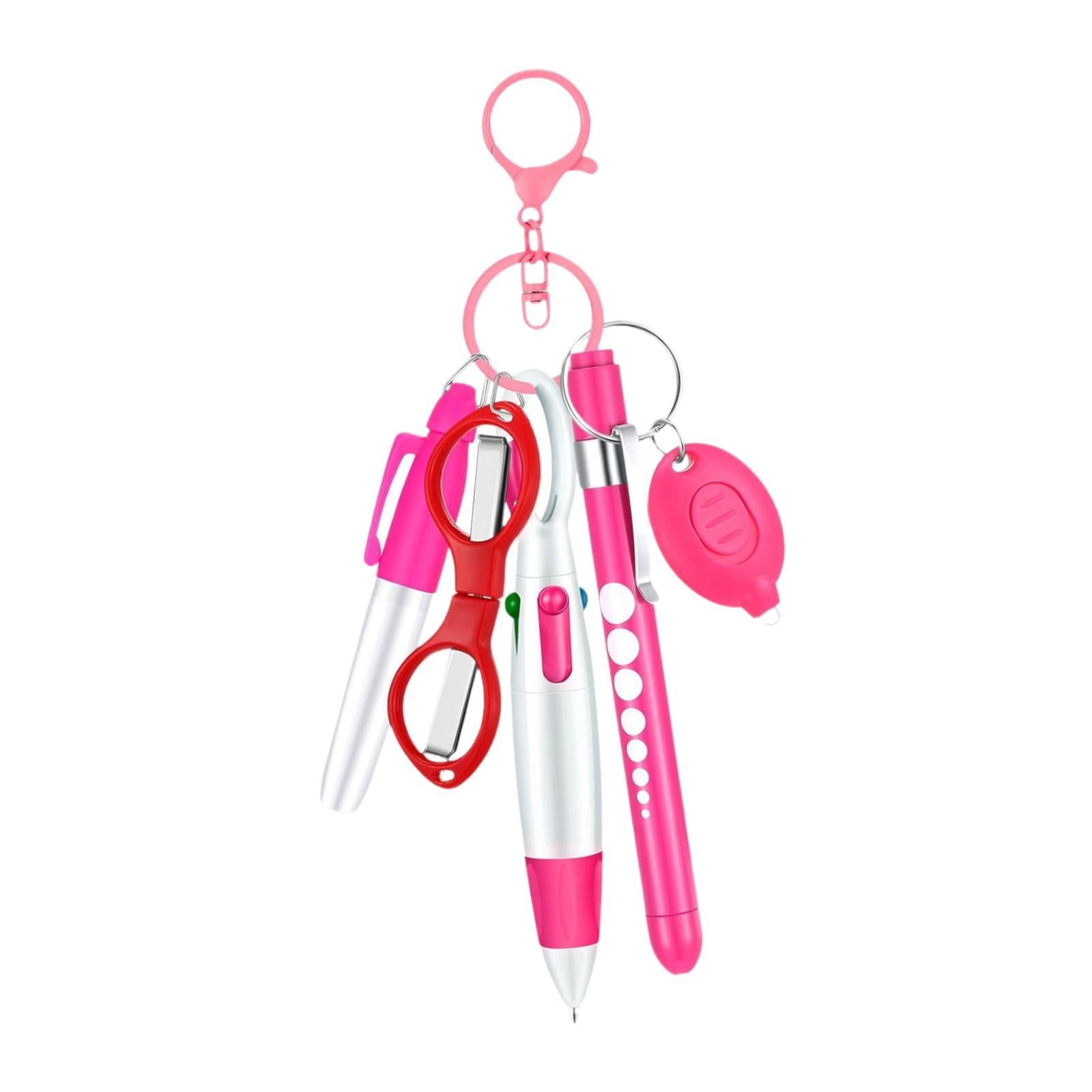 PETSOLA 6 Pieces Nurse Pen Set Party Favor Office Supplies Gift Retractable Ball Pen Pink