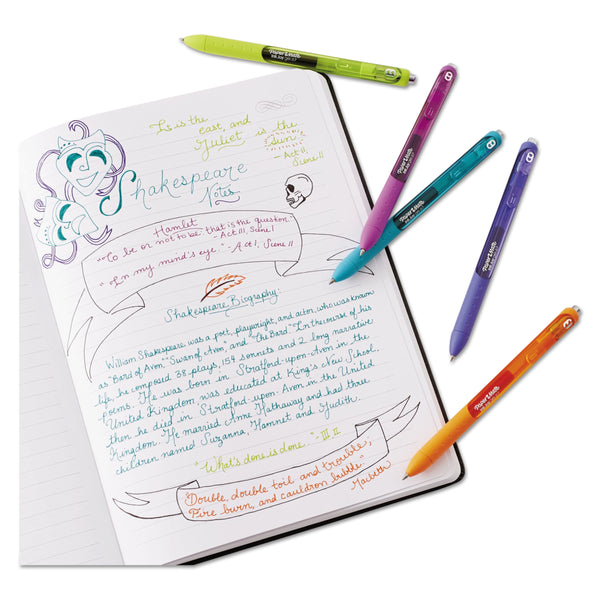 Paper Mate InkJoy Gel Retractable Pen, 0.7mm, Blue Ink, 12 Count