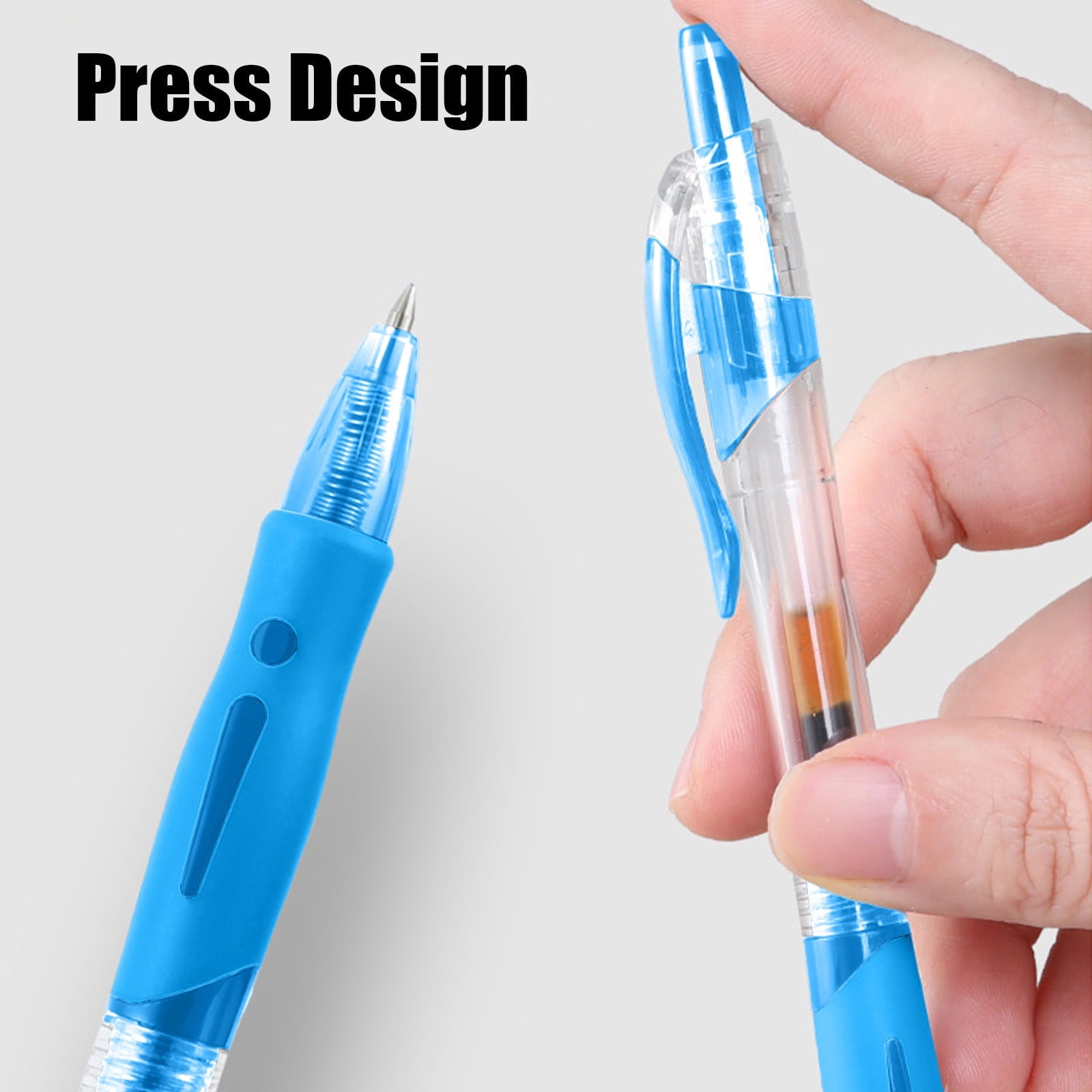 LanSuare 12 Pack Ballpoint Pen , 0.5mm Fine Point Retractable, No Smear Ink for Journaling, Office Classroom Home Writing Supplies