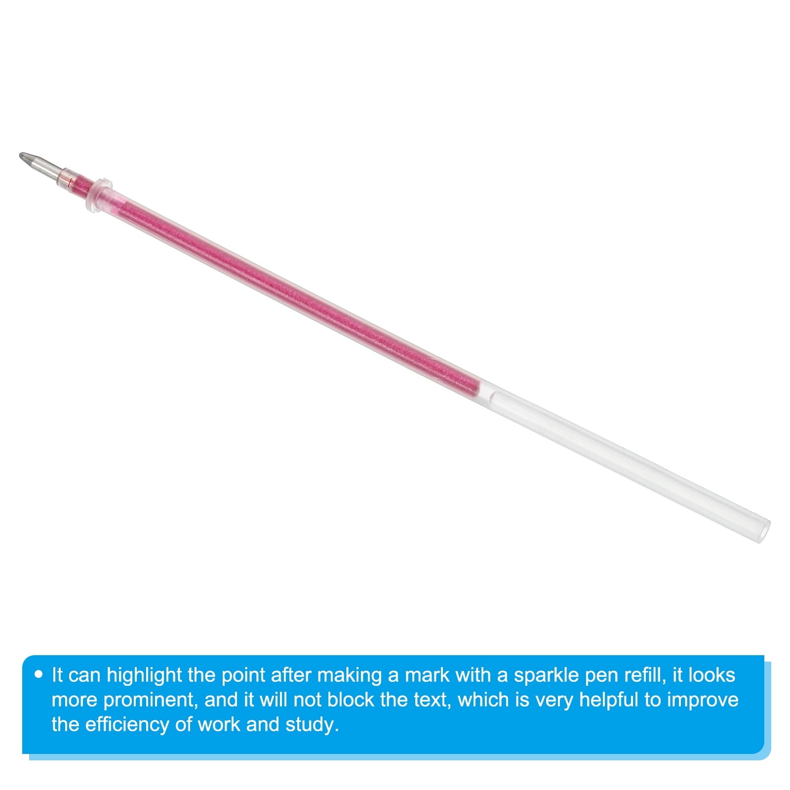 Uxcell 1mm Gel Pens Refills, 24 Pack Sparkle Metallic Ink Bold Point for Adults Coloring Books  , Rose Red