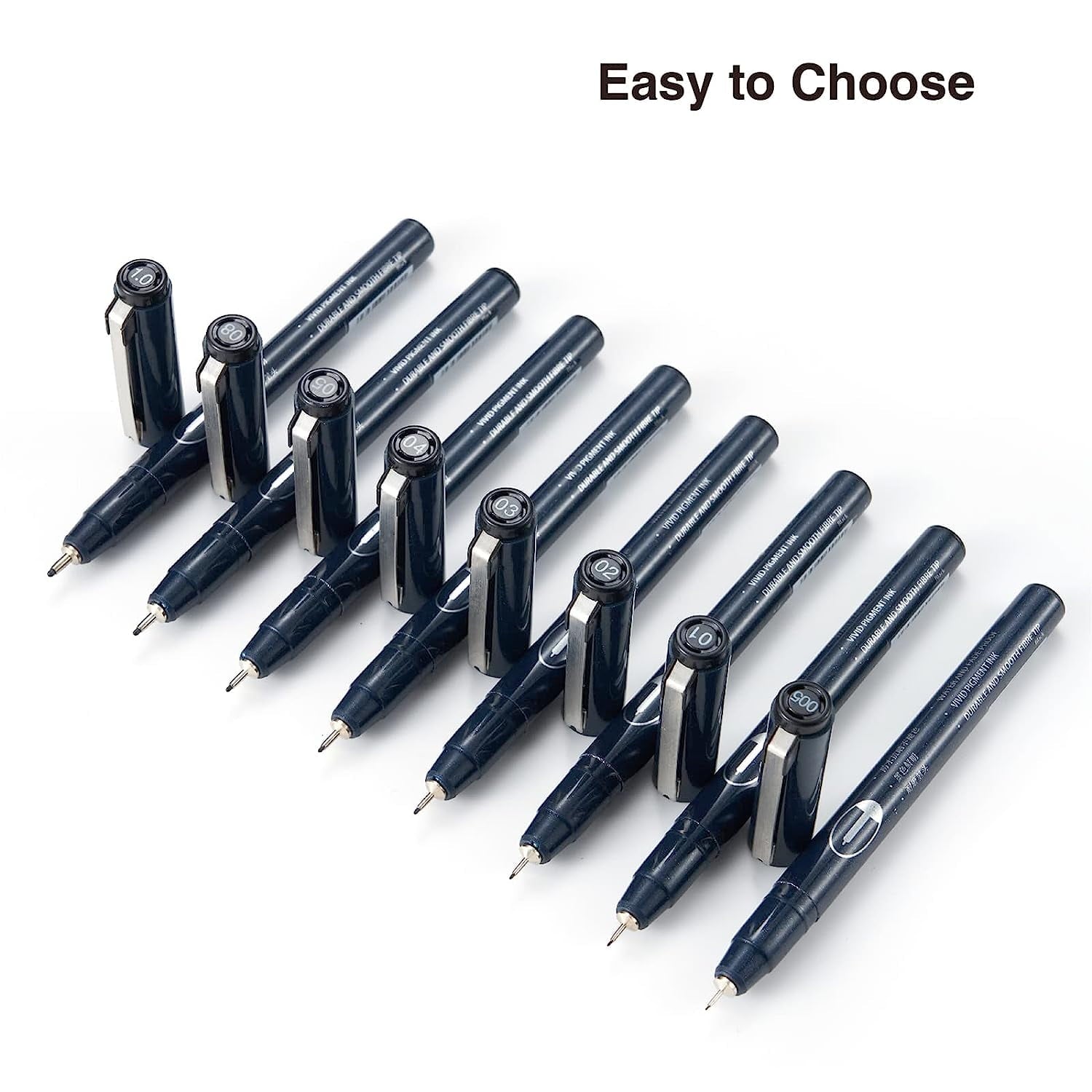 Holzlrgus Micro-line Pens 8 Size Fineliner Ink Pens Black Drawing Pens Waterproof Precision Ink Multiliner Pens Manga Pens for Artist Illustration, Calligraphy, Sketching, Technical Drawing