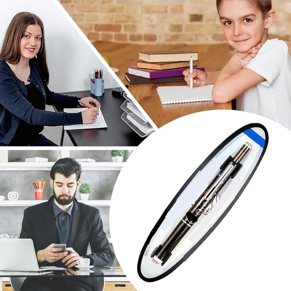 Fountain Pen Retractable, Blue&black Ink Medium Nib Transparent Barrel, 0.38mm Fountain Pen Retractable, 5 Refillable Ink Cartridges, Leak-Proof, Ergonomic Grip for Smooth Writing