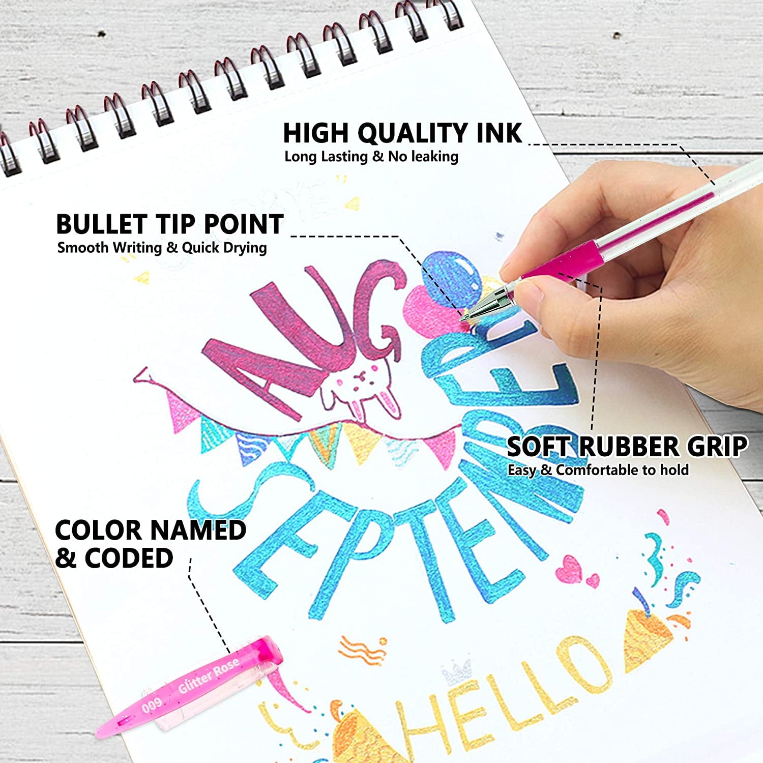 Shuttle Art Gel Pens, 120 Pack Gel Pen Set Packed in a Box, 60 Unique Colors with 60 Refills for Adults Coloring Books Drawing Doodling Crafts Scrapbooking Journaling